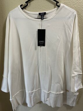 Jones New York Cream Relaxed Crewneck Tunic